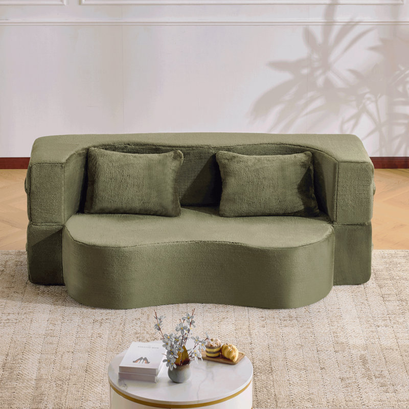 Canapé-lit pliant 71 po, canapé-lit futon moelleux, canapé-lit convertible en mousse haute densité, canapé-lit pliant, Vert