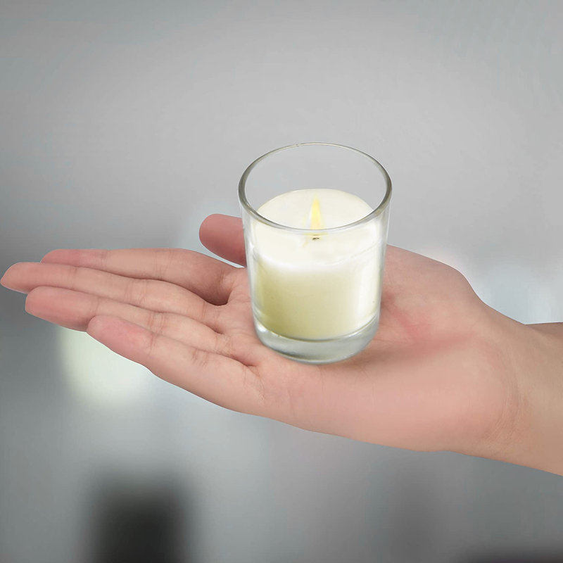 Bougies votives avec support, Ivoire