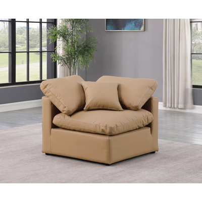 Fauteuil d'angle de salon en cuir italien Vegan
