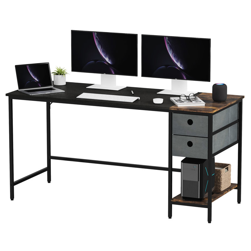 Berthild Metal Base Computer Desk, 75cm H x 140cm W x 60cm D