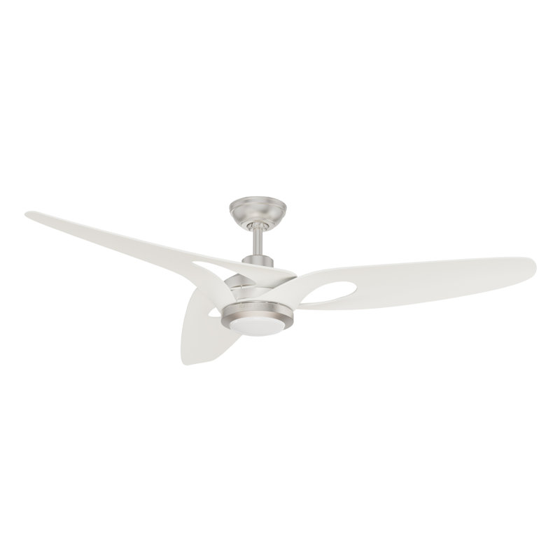 Casablanca 60 inch Inez ENERGY STAR® Damp Rated Ceiling Fan with Lights and Wall Control, White