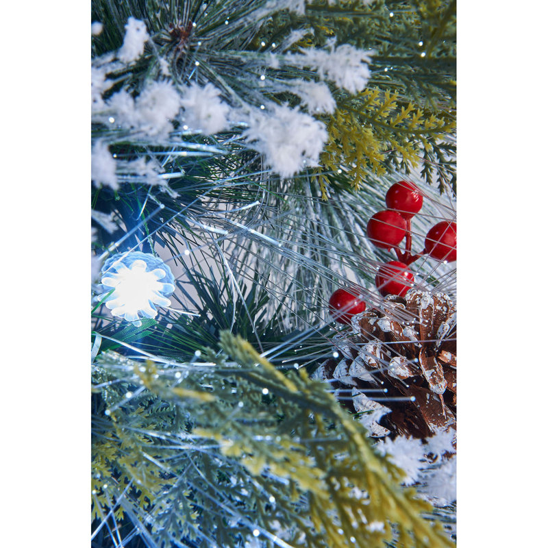 Lighted Artificial Spruce Christmas Tree, 7ft H x 2.95ft W x 2.95ft D
