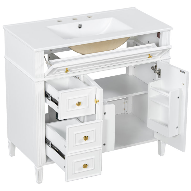 Meuble-lavabo 36 po avec lavabo, Blanc
