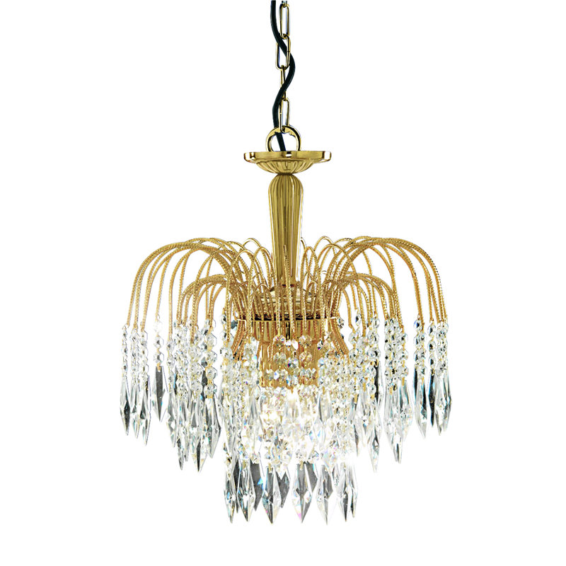 3 - Light Crystal Chandelier, Gold Plated