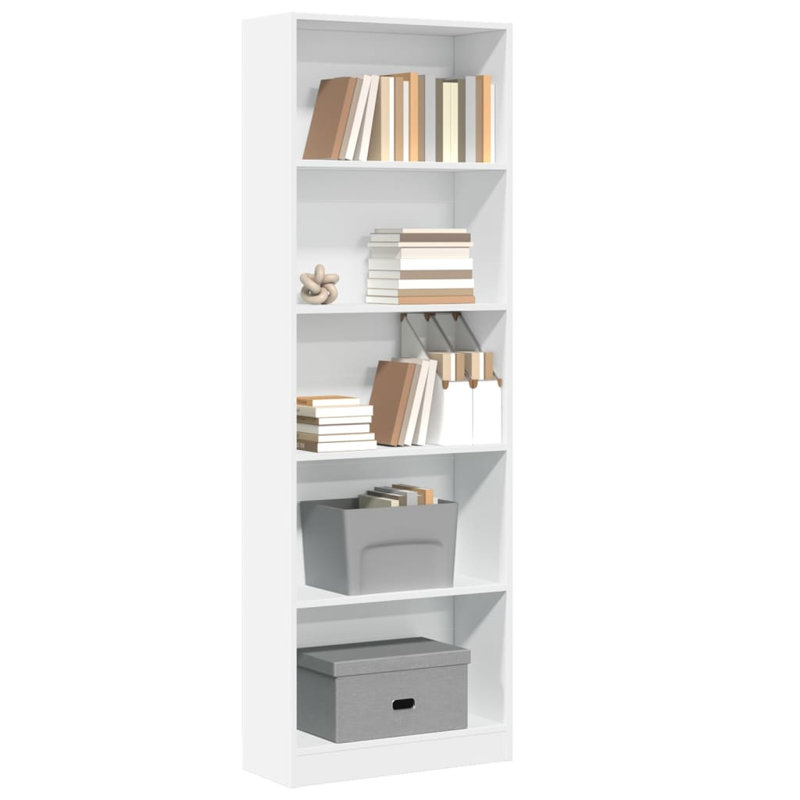 Athema Standard Bookcase, White, (5 Shelves) 176cmH x 60cmW x 24cmD