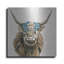 Art mural en métal luxueux «Harvest Cow Floral Linen Sq» par Yvette St. Amant, 12 po x 12 po