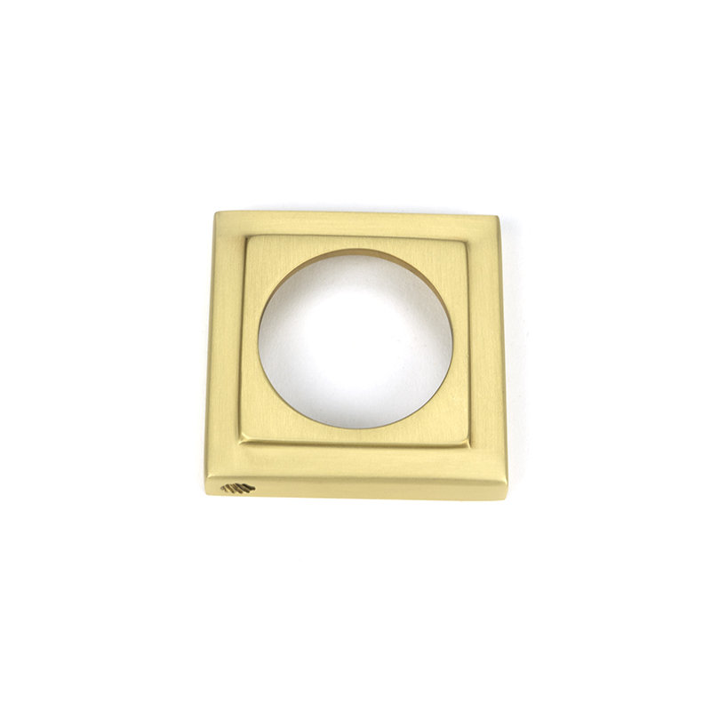 Concealed Satin Brass Round Euro (Square) Escutcheon