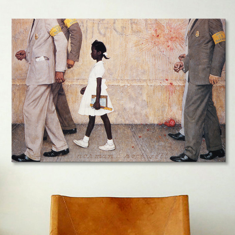 Le problème que nous vivons tous (Ruby Bridges) par Norman Rockwell - impression, H 18 po x l 26 po, Toile tendue, Sans cadre