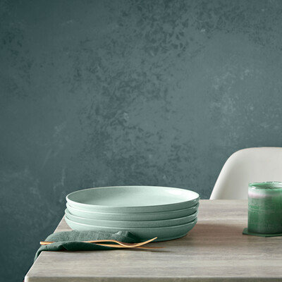 Denby Elements Coupe Dinner Plates, Light Green