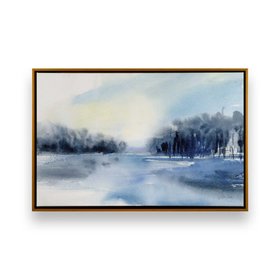 Imprimé brume d'hiver sur le lac