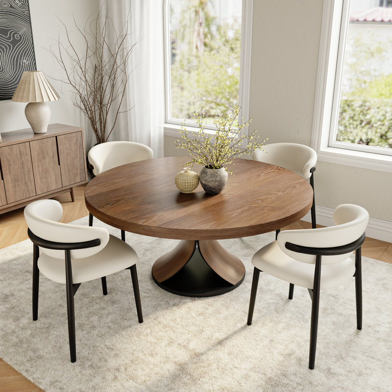Ensemble de salle à manger en bois massif 5/7/9 pièces, 5 pièces: table, 4 chaises, H 29,52 po x l 59,05 po x P 59,05 po