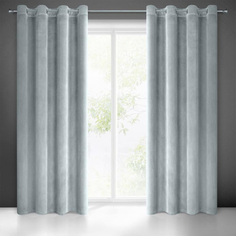 Samantha Blackout Single Curtain, Grey