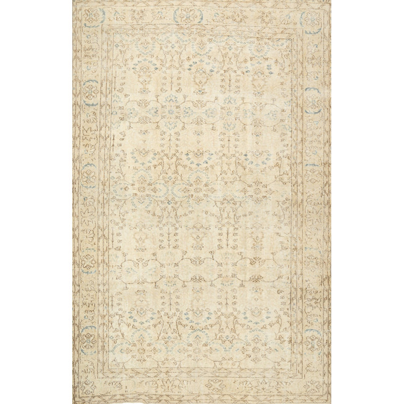 Tapis contemporain gris / crème Iker, Rectangle 7 pi x 9 pi