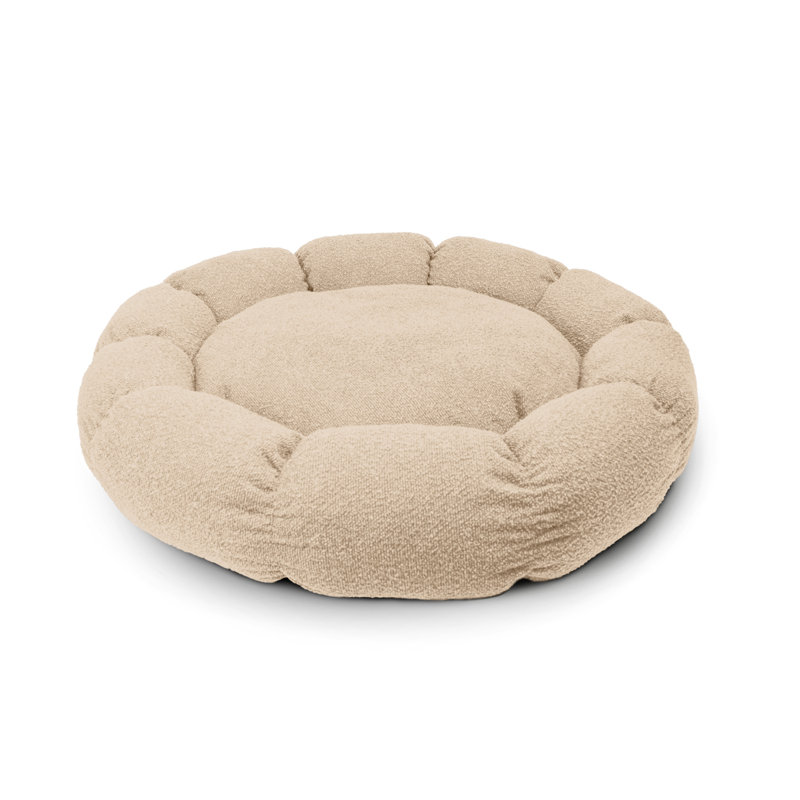 Lit rond avec coussin de siège amovible, Tanné, H 5 po x l 45 po x P 45 po