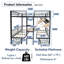 Lit mezzanine simple avec ensemble de table transformable en lit simple au-dessus d'un lit simple-1331503408