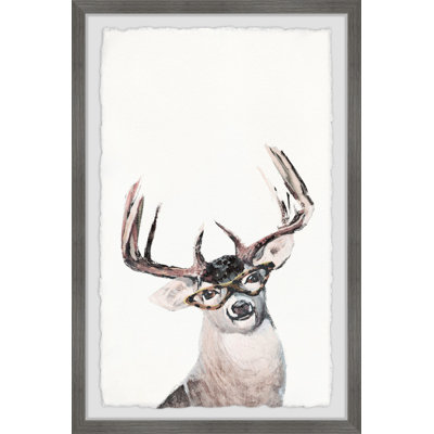 «Nerdy Deer» par Sarahbella, reproduction encadrée