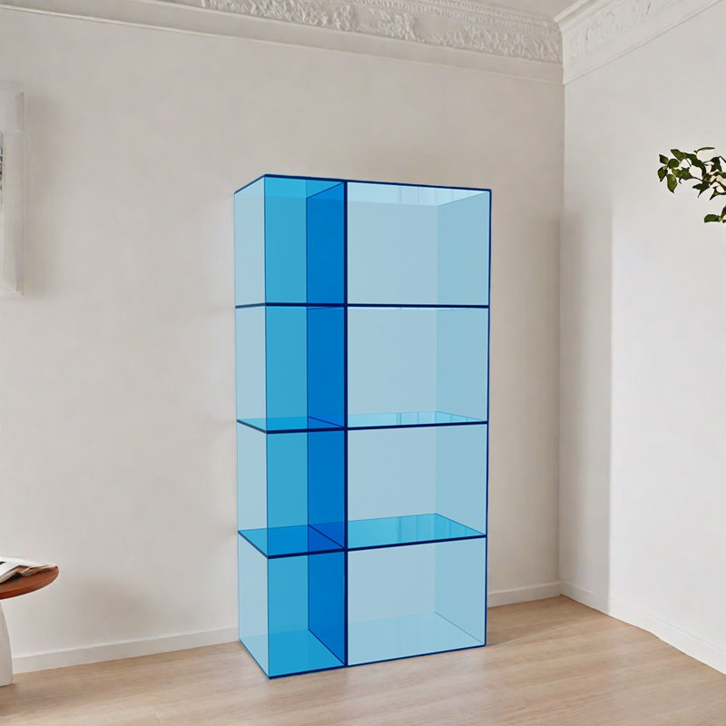 Exquisite modern bookcase, Blue, (4 Shelves) 47.2" H x 19.6" W x 9.8" D