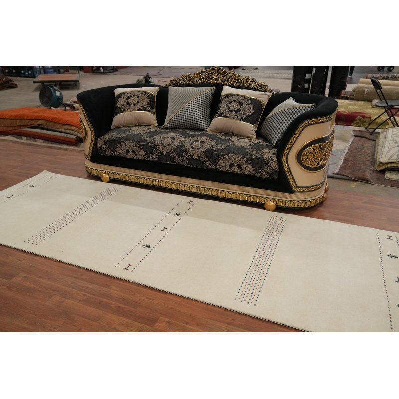 Tapis de style tribal ivoire 4 x 12