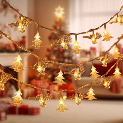 Guirlande de Noël avec lumières de Noël et lumières de Noël