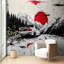Murale abstraite Red Sun Mountain Drive-1985550298
