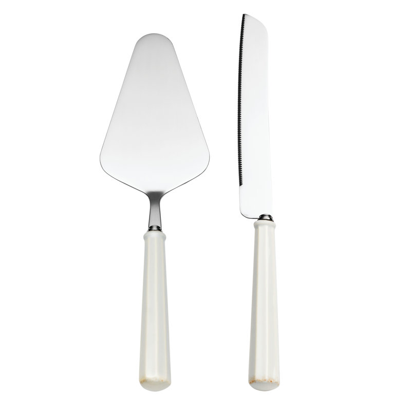 French Perle Giftware Scallop 2-Piece Dessert Set