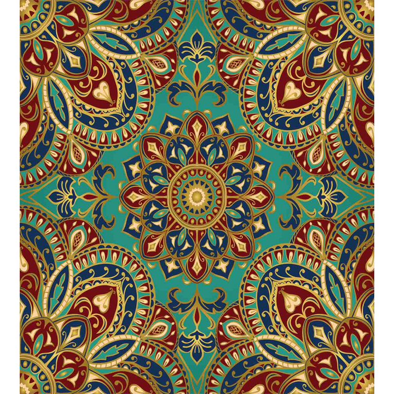 Eclectic Polyester Floral Duvet Cover, Twin Duvet Cover + 1 Pillow Sham, Eastern Medieval