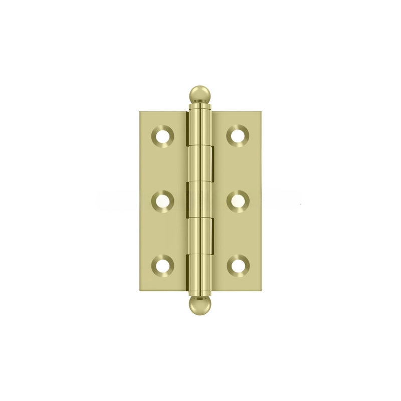 2.5'' x 1.69'' Butt Bearing Hinge, Unlacruered Brass