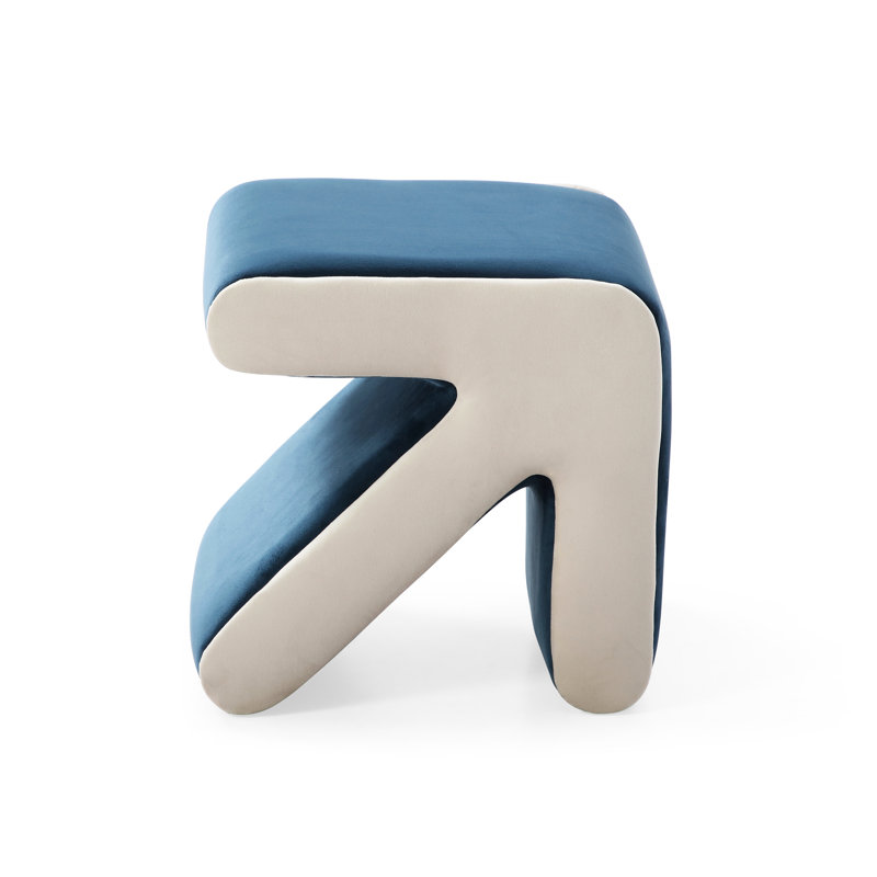 Tabouret de table de salon moderne avec revêtement en velours, banc à chaussures, repose-pieds, design, Bleu