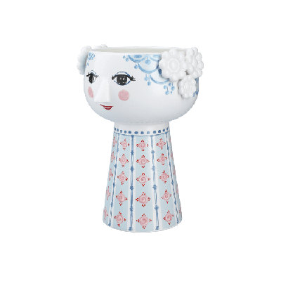 Eva vase, light blue, Height 7.3 in