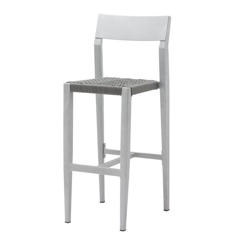 Belmont Outdoor Bar Stool, Silver