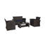 Ensemble de conversation en osier / rotin pour 4 personnes avec coussins Delano-49646172-49959817