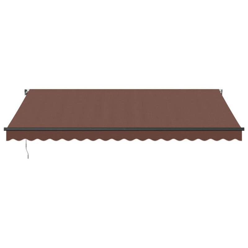Longshore Tides Polyester Cover Retractable Patio Awning, 450 x 350cm, Solid Colour, Brown