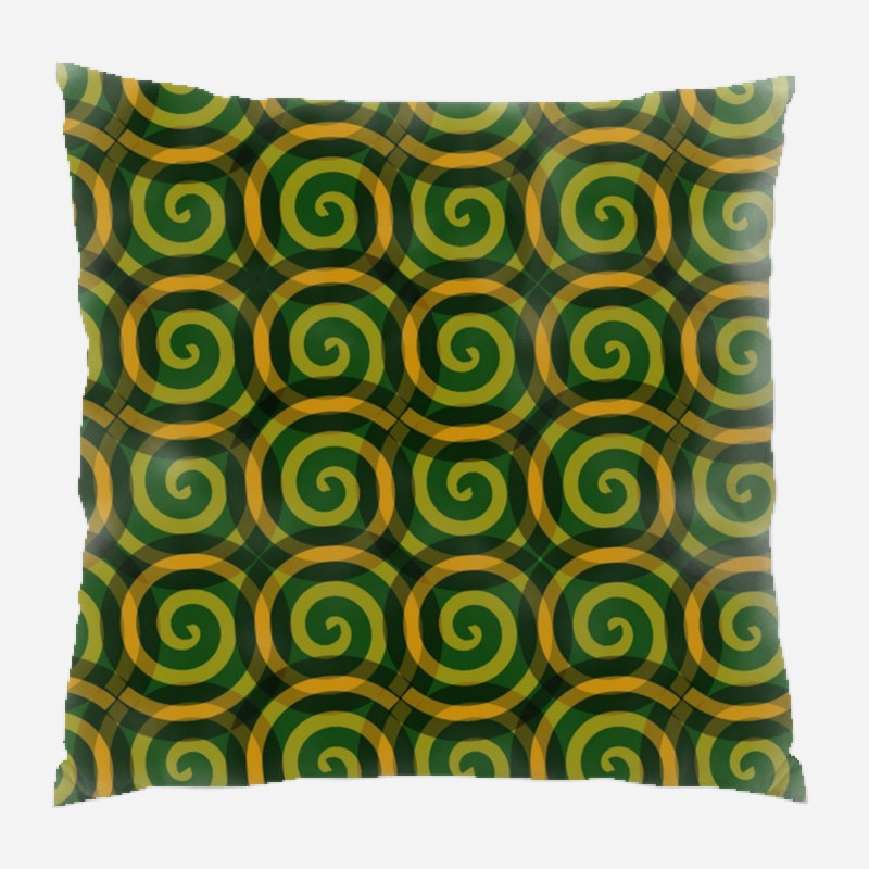 Geometric Microsuede Reversible Throw Pillow, Green/Yellow