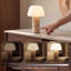 Lampe de table en marbre, lampe tactile sans fil, fonctionne sur piles et à intensité variable par simple pression