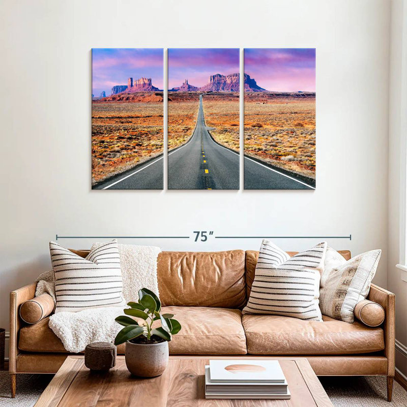 Mehar Road to Monument Valley Sunset, H 36 po x l 57 po
