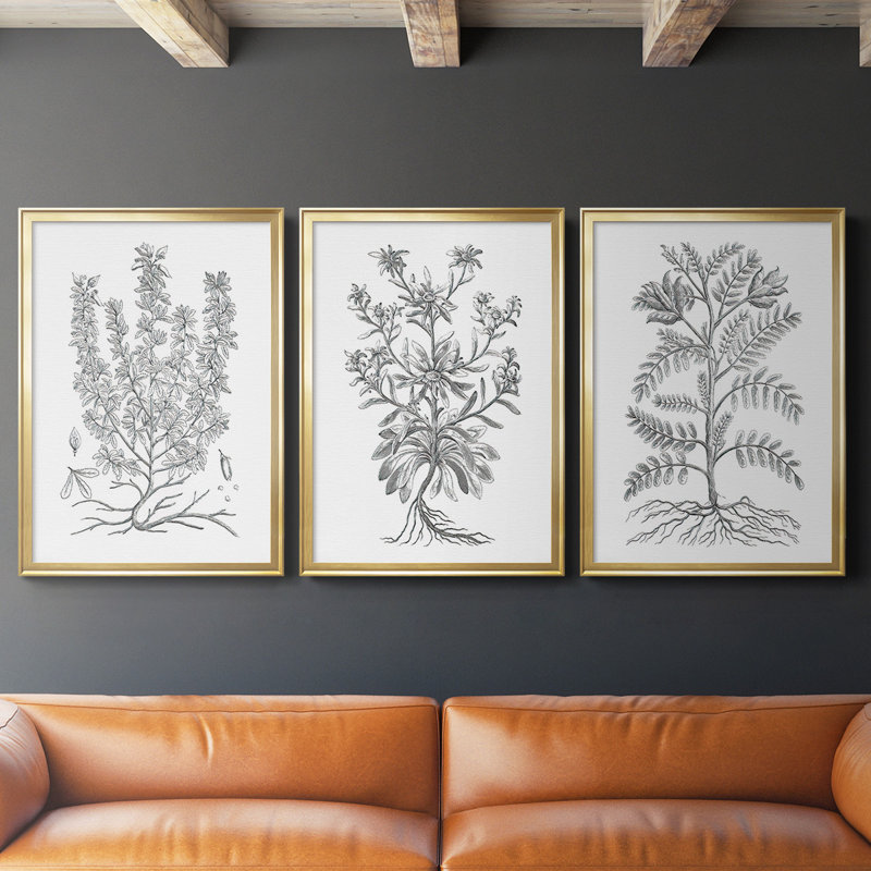 Toile encadrée de qualité supérieure B&W, Or, H 42,5 po x l 91,5 po x P 1,25 po