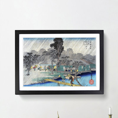 Tea-Houses on Tadasu River by Utagawa Hiroshige - Picture Frame Painting Print