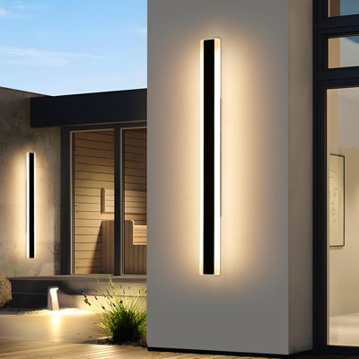 2Pack luminaires muraux d'extérieur, 10% à 100% de lumières murales d'extérieur à intensité variable de lumière de porche avant 3000-6000K d'éclairage mural pour le sous-sol, la boutique, l'éclairage de garage
