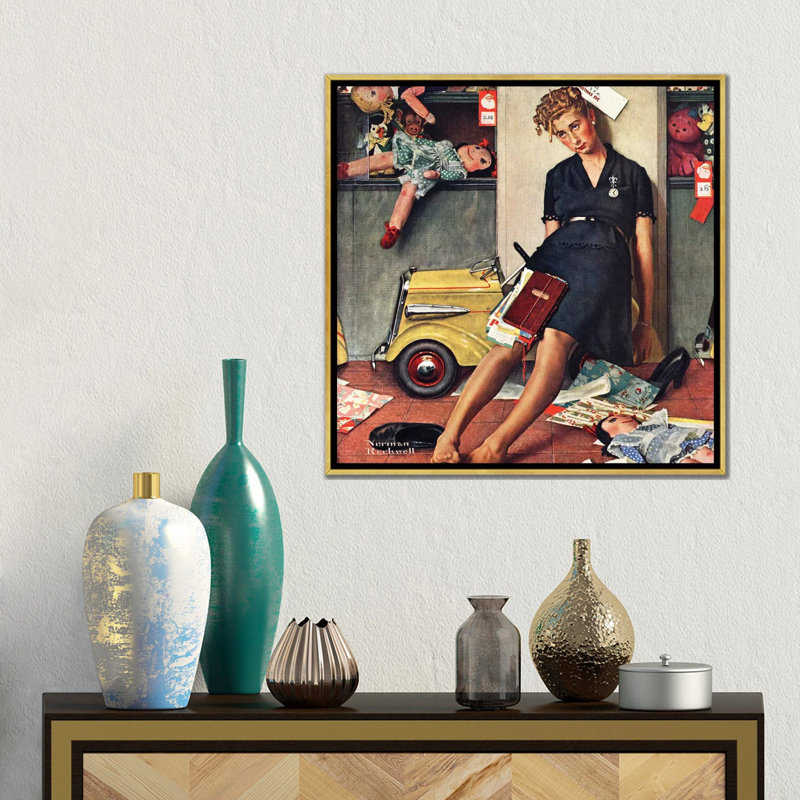 «Santa's Helper», reproduction d'art sur toile encadrée, H 18 po x l 18 po, Impression encadrée sans passe-partout, Doré