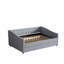 Lit de jour rembourré, lit de jour double avec canapé-lit gigogne simple, avec bouton sur le dos et clou en cuivre sur les accoudoirs ondulés
