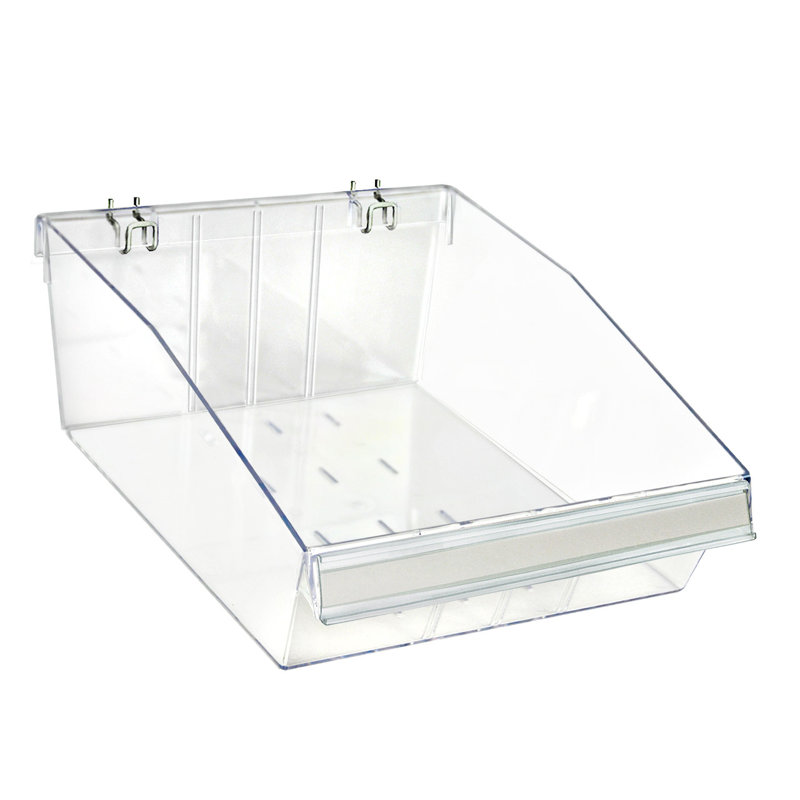 Medium Deep Bin Tray Kit with Adjustable Dividers, up to 3 Compartments for Pegboard or Slatwall