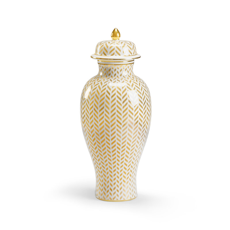 Pot à gingembre en céramique 20,25 po Herringbone