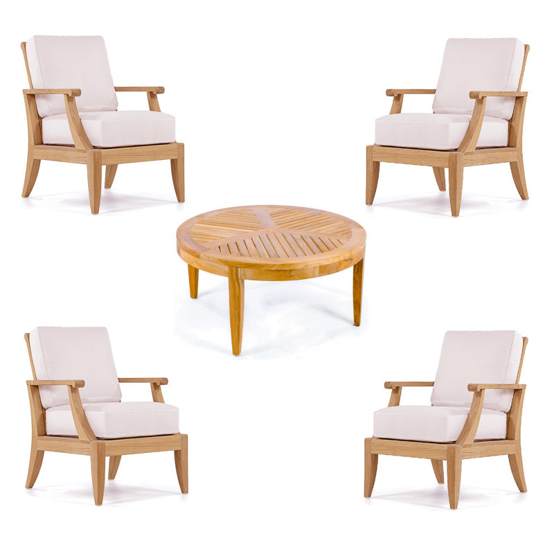 Ensemble de conversation avec chaises Sunbrella en teck Lagos