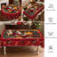 Nappe en polyester lavable à la machine avec motif de père Noël rouge-1235991577