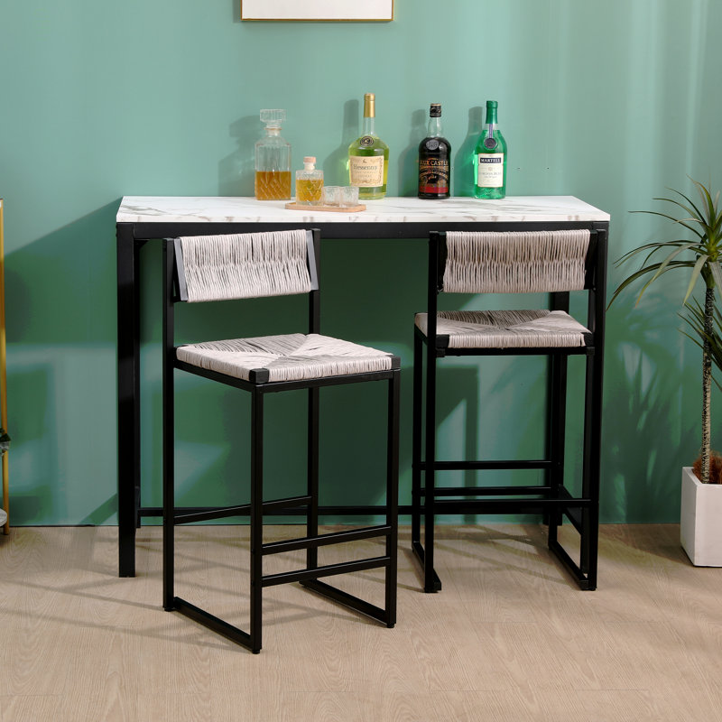 Ensemble de 2 tabourets de bar tissés à la main avec tabourets de bar à hauteur de comptoir pour la cuisine, la maison et le bureau