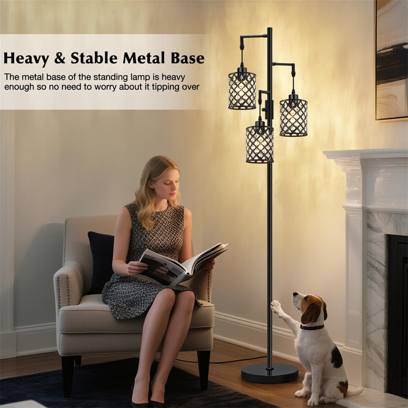 177.8cm Column Floor Lamp, Black