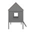 Lit mezzanine simple en bois avec deux fenêtres latérales - Construisez une chambre à coucher paisible pour un rêve gris et gris