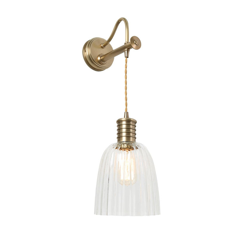Lowell Armed Sconce, Aged brass