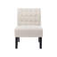 Chaise d'appoint de 2 personnes - siège en tissu beige avec une forme de pantoufle traditionnelle et des pieds en bois modernes pour le divertissement