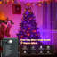 Ensemble de 2 lumières d'arbre de Noël C7 - 50 ampoules DEL, orange et mauve, boîte de piles-1112781970